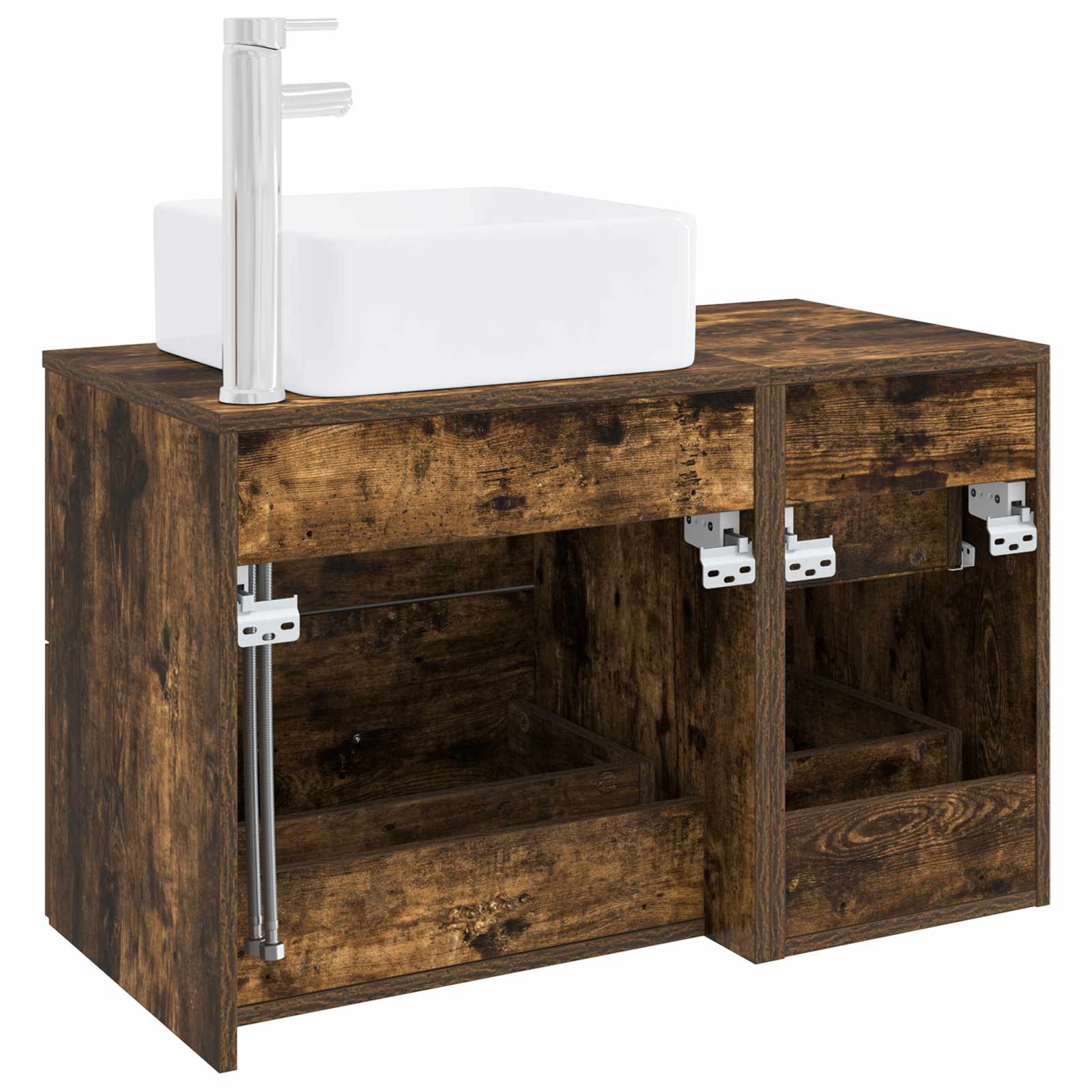 Ensemble de mobilier de salle de bain 2 pc Chêne fumé