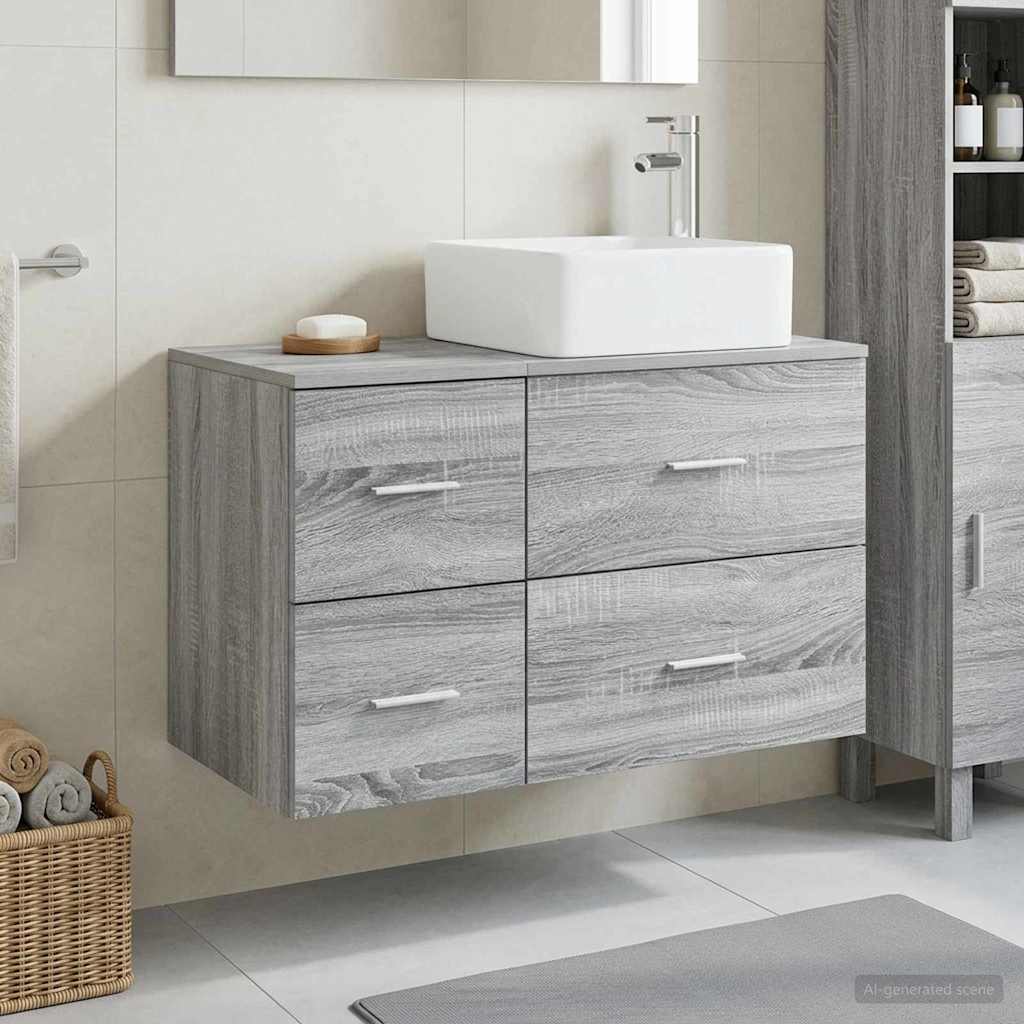 Ensemble de mobilier de salle de bain 2 pc Sonoma gris