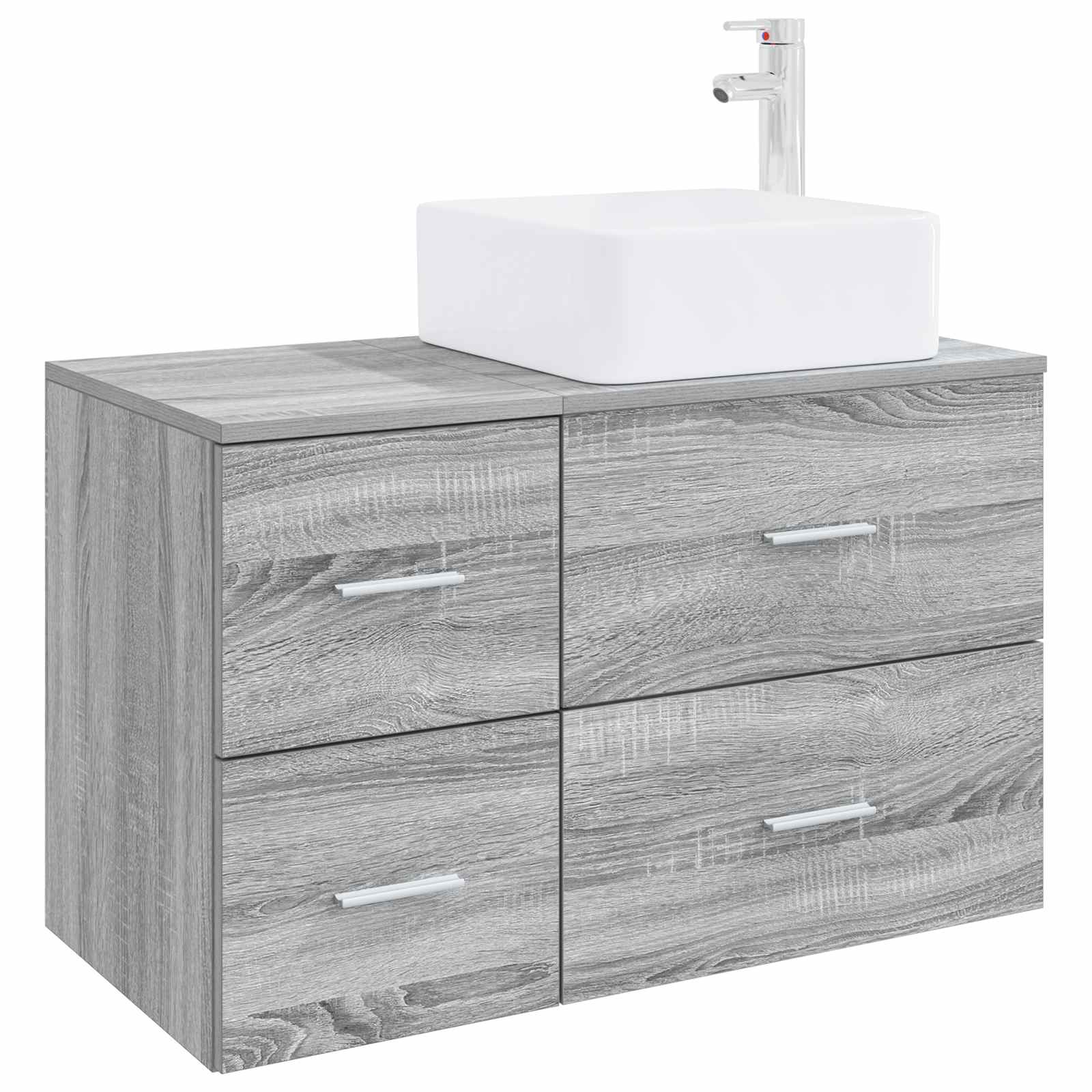 Ensemble de mobilier de salle de bain 2 pc Sonoma gris