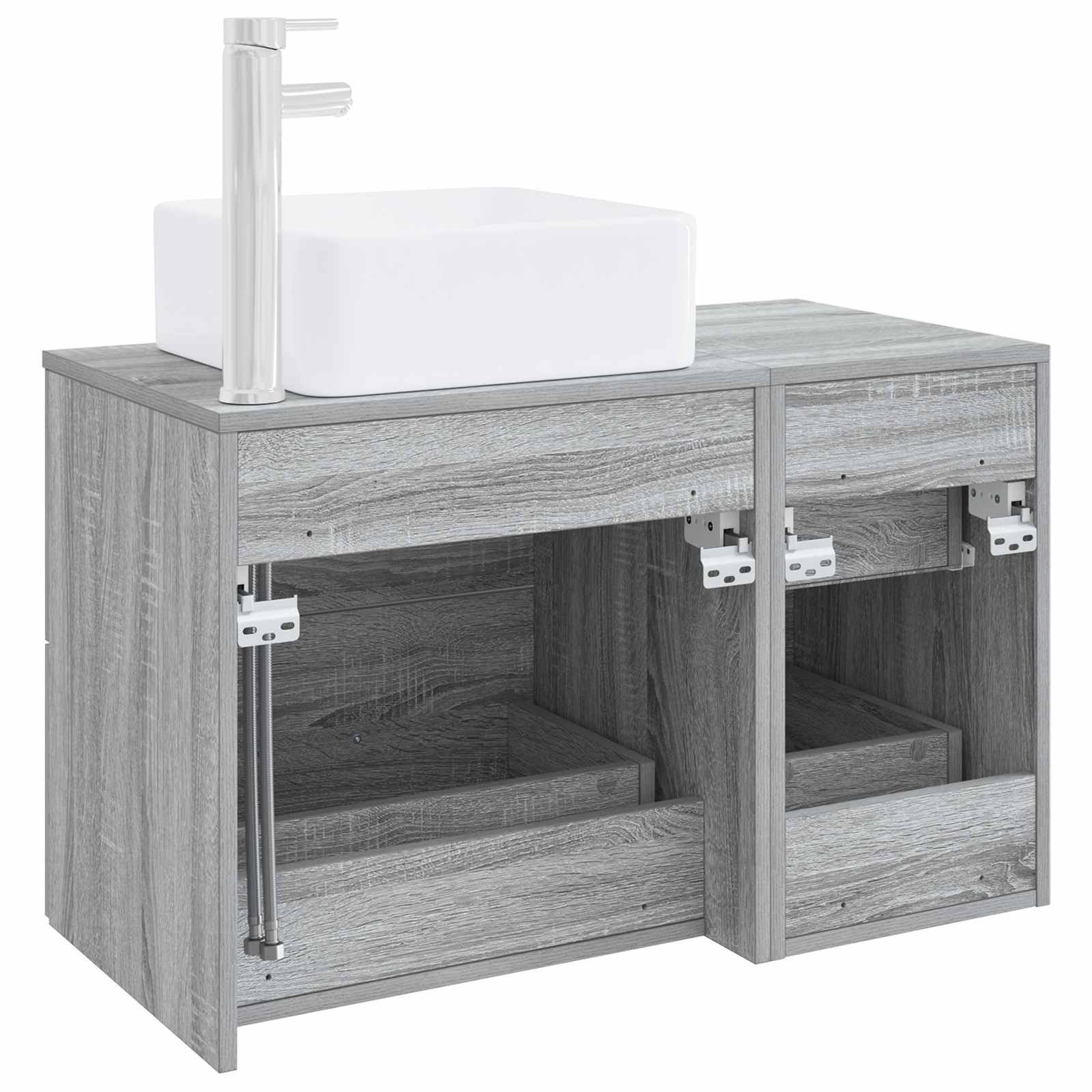 Ensemble de mobilier de salle de bain 2 pc Sonoma gris