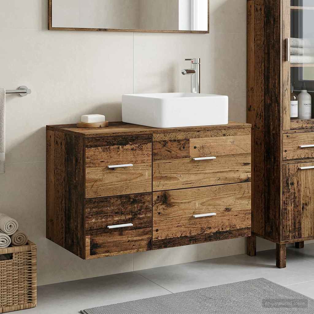 Ensemble de mobilier de salle de bain 2 pc Bois ancien