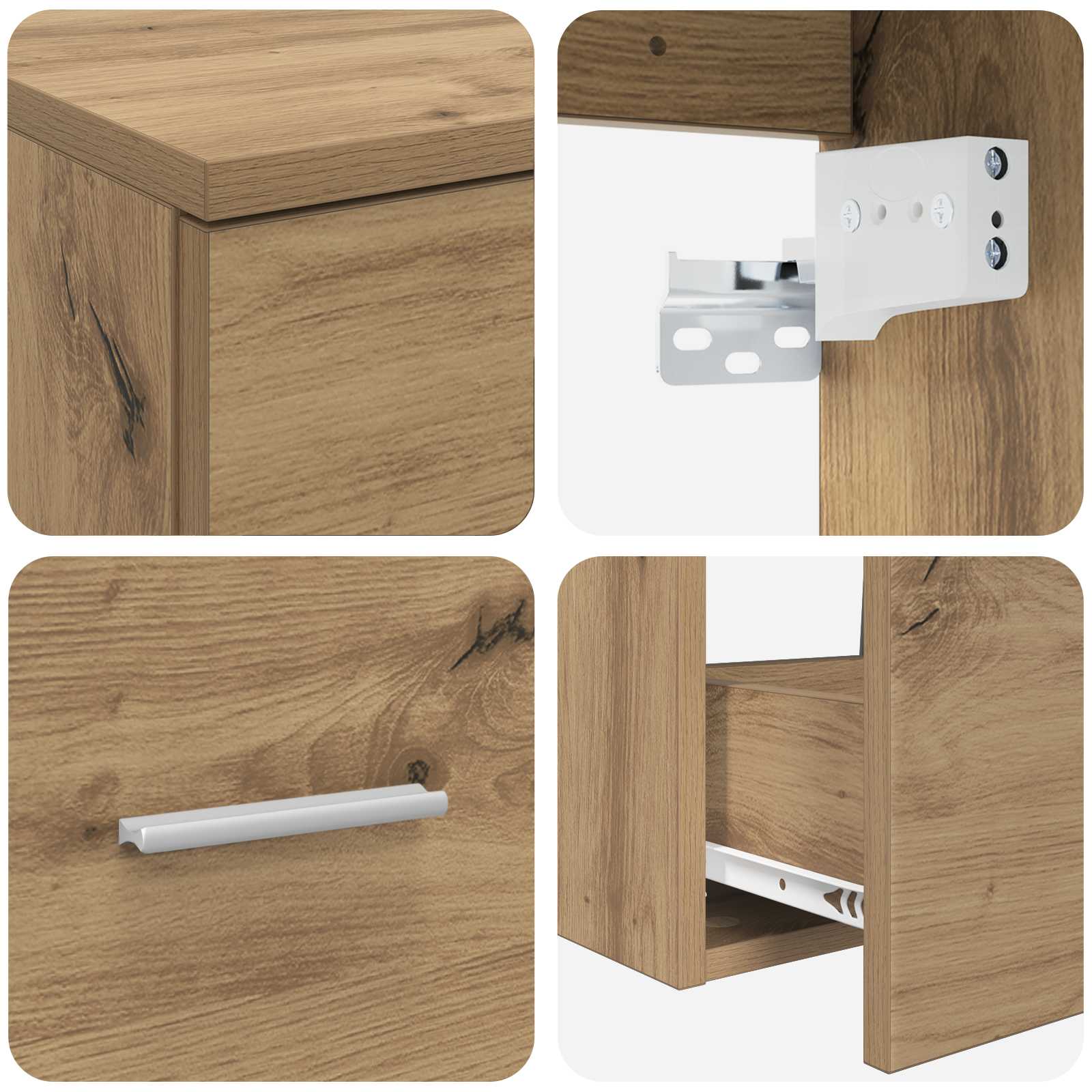 Ensemble de mobilier de salle de bain 2 pc Chêne artisanal