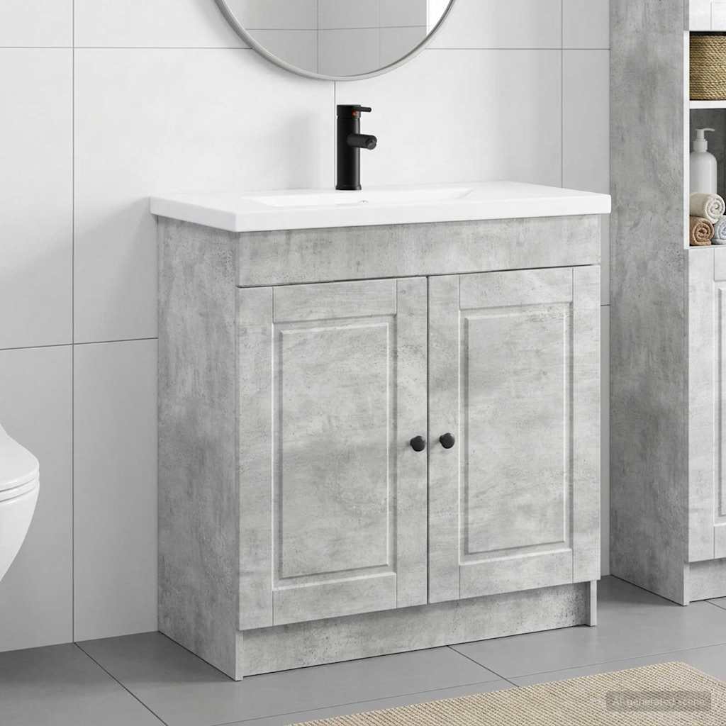 Ensemble de mobilier de salle de bain Gris béton