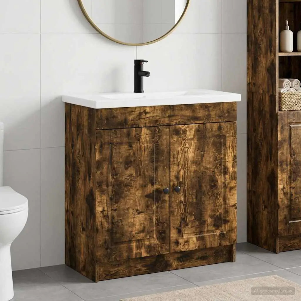 Ensemble de mobilier de salle de bain Chêne fumé - XIOS