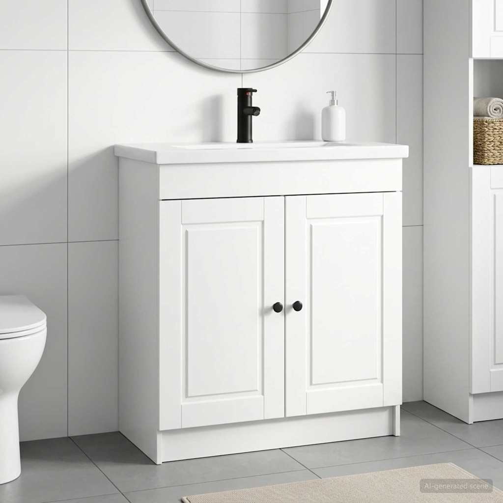 Ensemble de mobilier de salle de bain Blanc brillant
