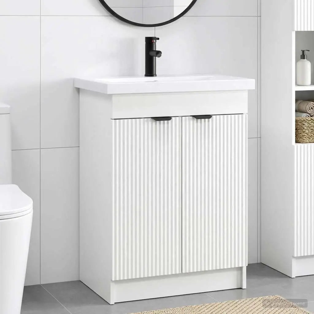 Ensemble de mobilier de salle de bain Blanc 56 x 37,5 x 81 cm - XIOS