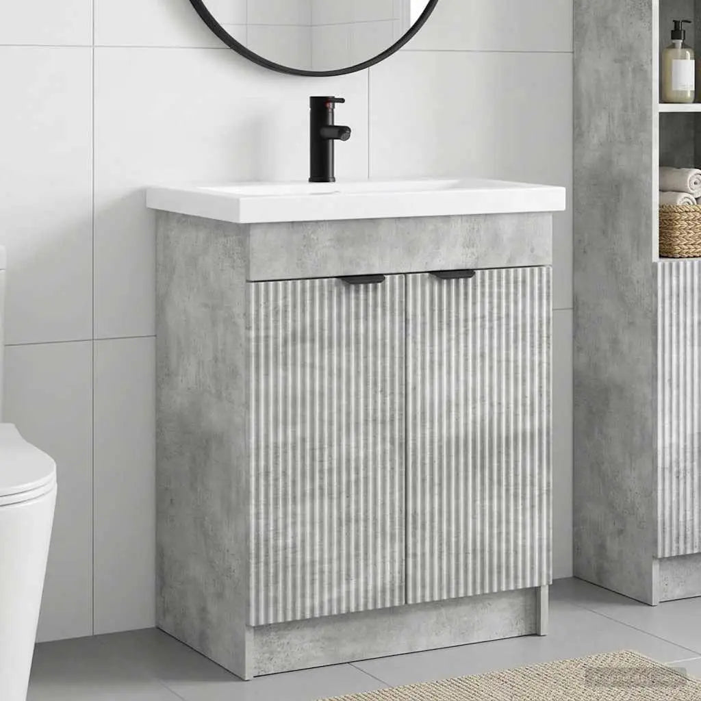 Ensemble de mobilier de salle de bain Gris béton - XIOS