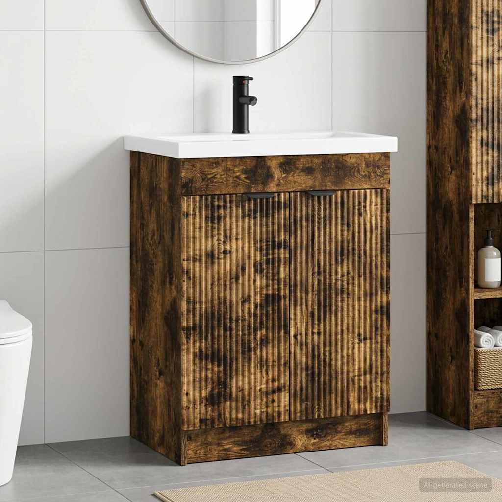 Ensemble de mobilier de salle de bain Chêne fumé