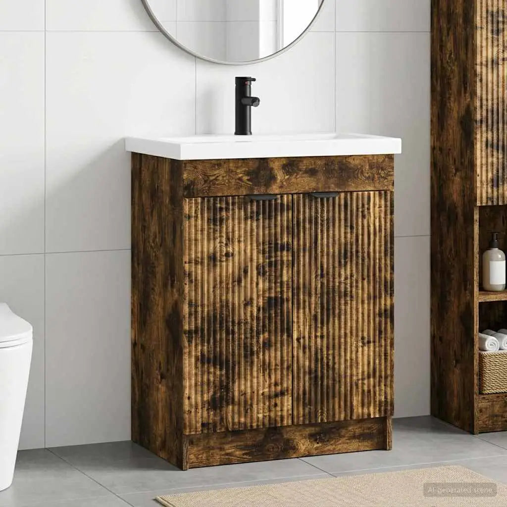 Ensemble de mobilier de salle de bain Chêne fumé - XIOS