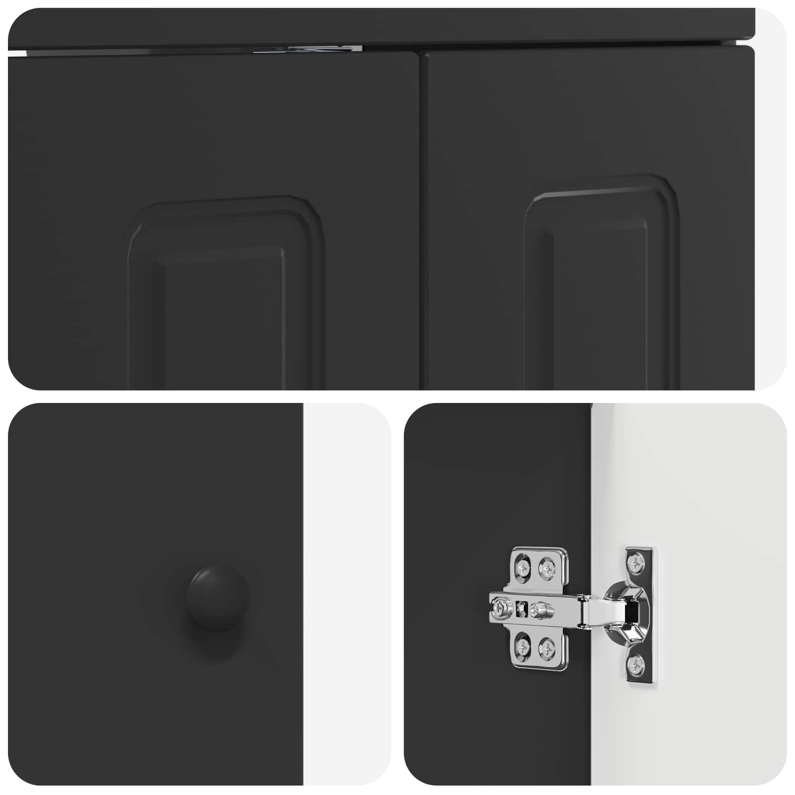 Ensemble de mobilier de salle de bain Noir 56 x 37,5 x 81 cm