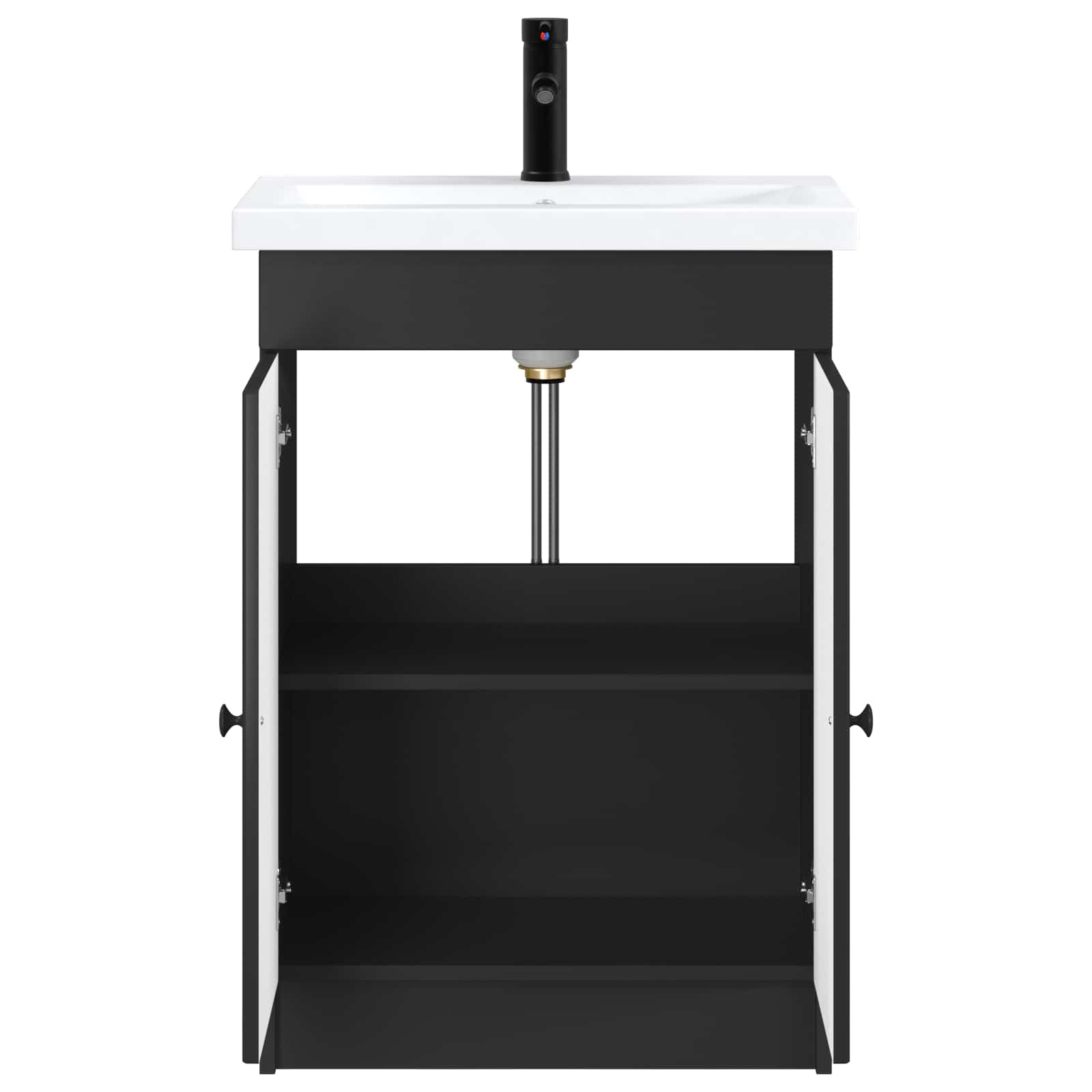 Ensemble de mobilier de salle de bain Noir 56 x 37,5 x 81 cm