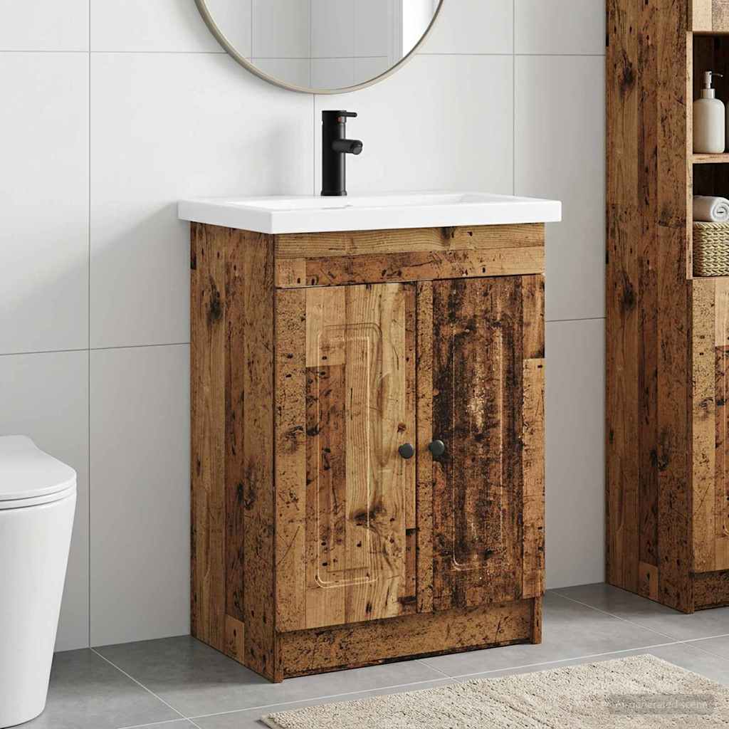 Ensemble de mobilier de salle de bain Bois ancien