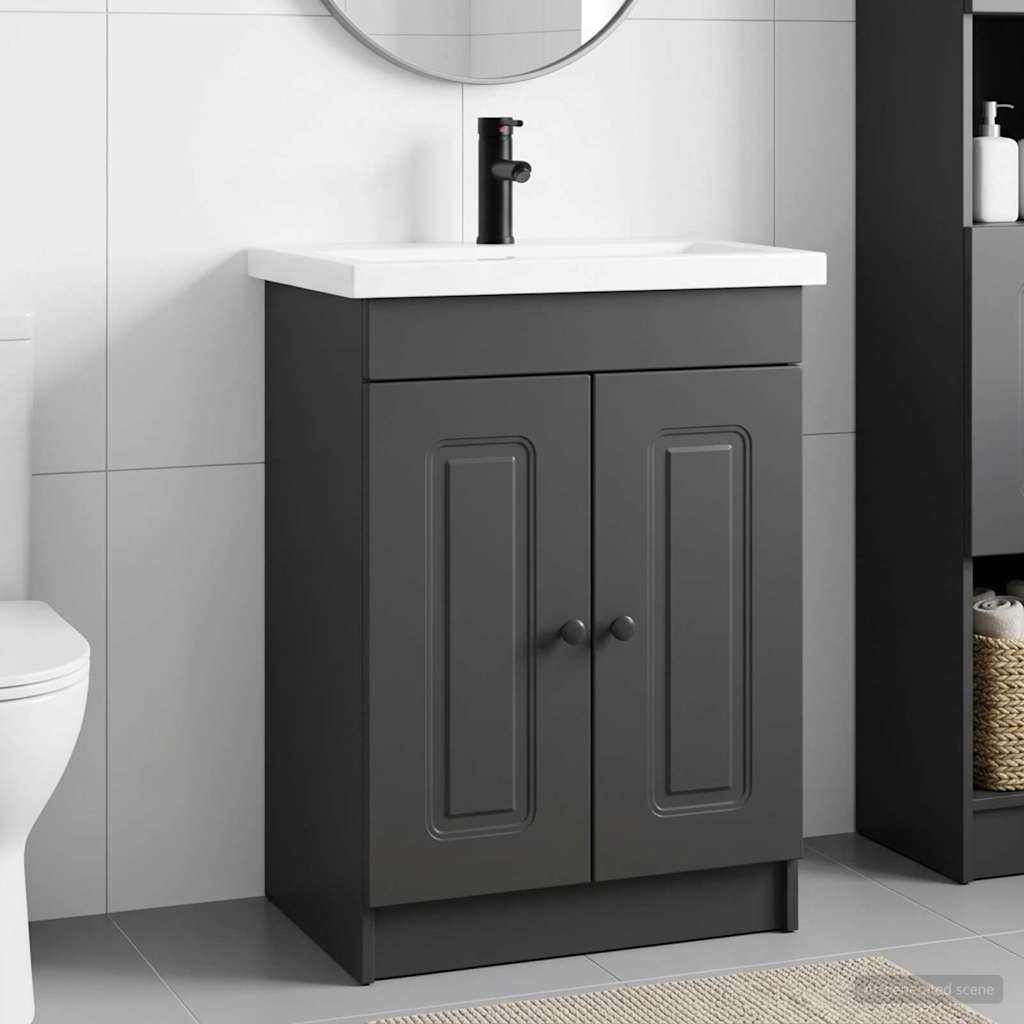 Ensemble de mobilier de salle de bain Noir 78,5 x 37,5 x 81 cm