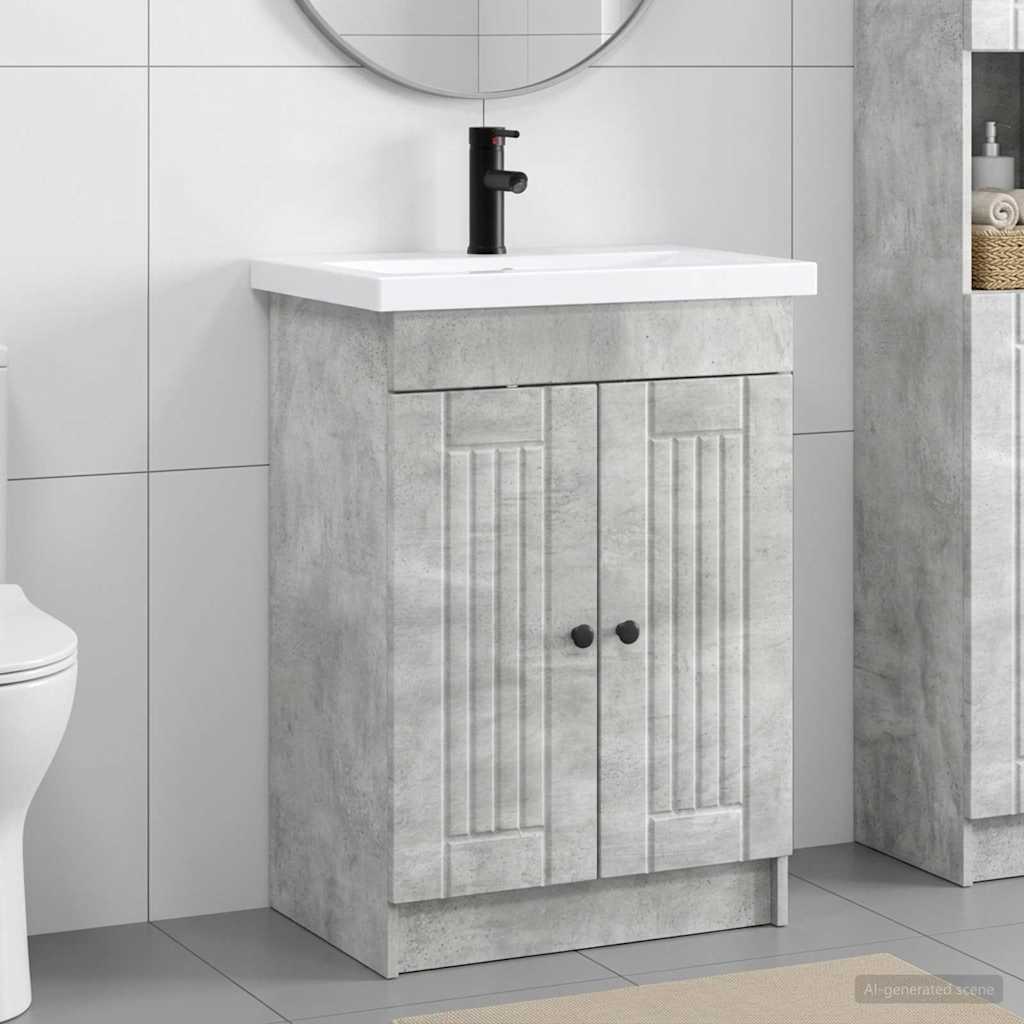 Ensemble de mobilier de salle de bain Gris béton