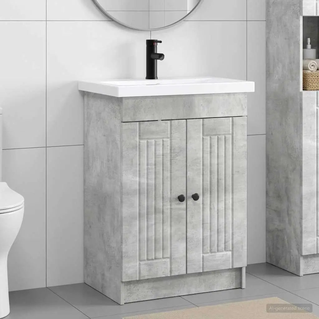 Ensemble de mobilier de salle de bain Gris béton - XIOS