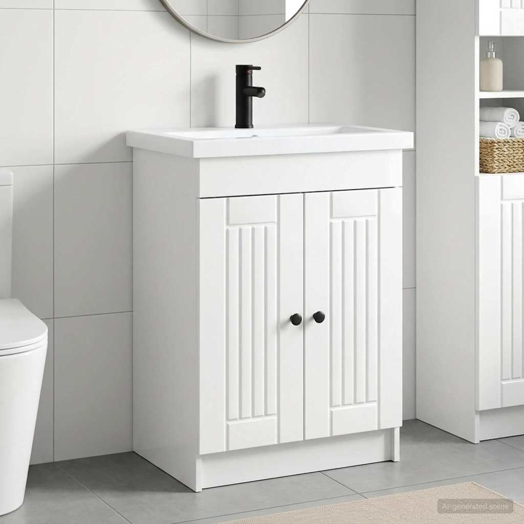 Ensemble de mobilier de salle de bain Blanc brillant