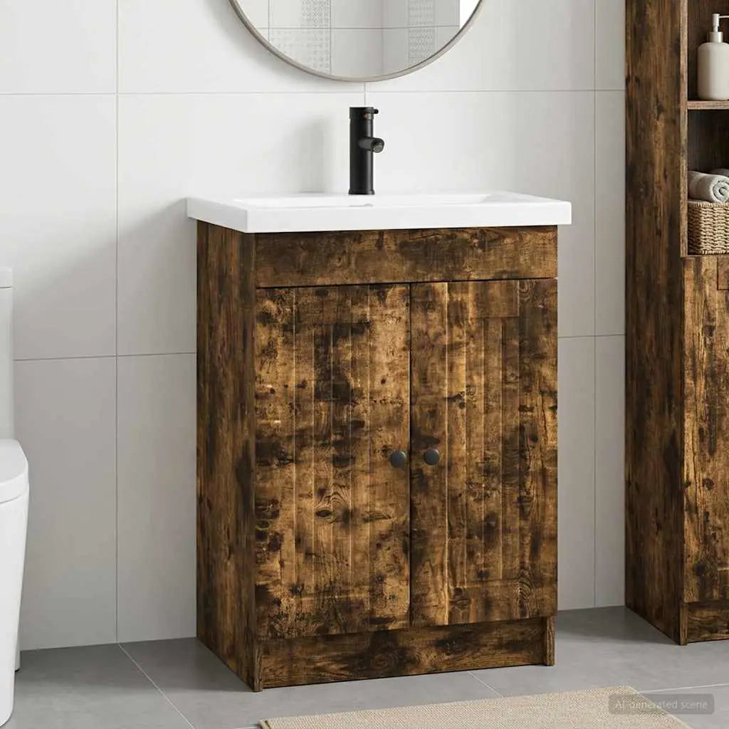 Ensemble de mobilier de salle de bain Chêne fumé - XIOS