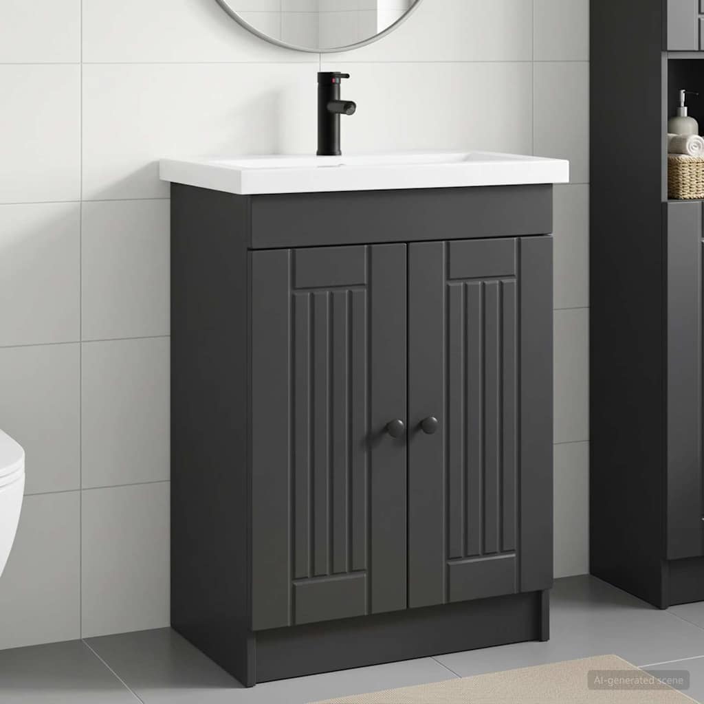 Ensemble de mobilier de salle de bain Noir 78,5 x 37,5 x 81 cm