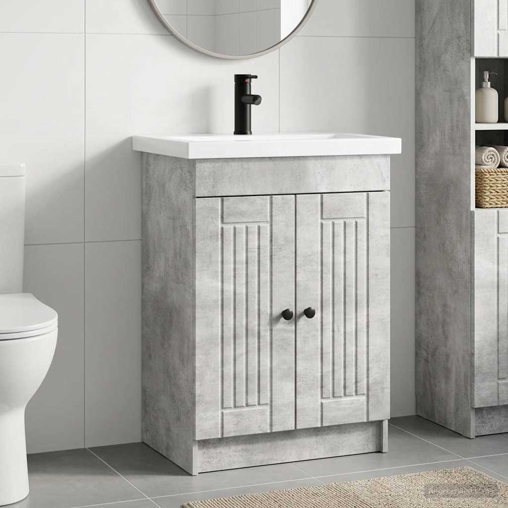 Ensemble de mobilier de salle de bain Gris béton
