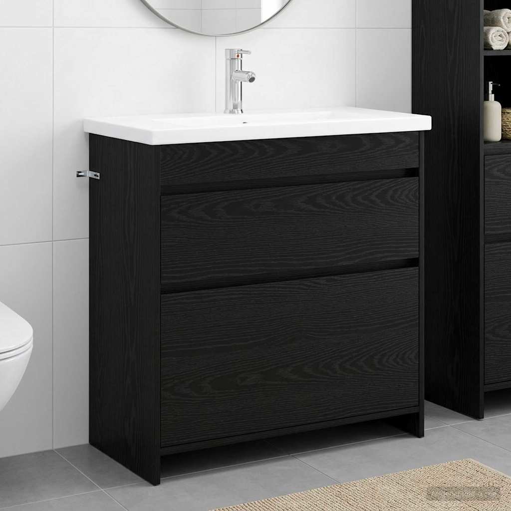 Ensemble de mobilier de salle de bain Chêne noir
