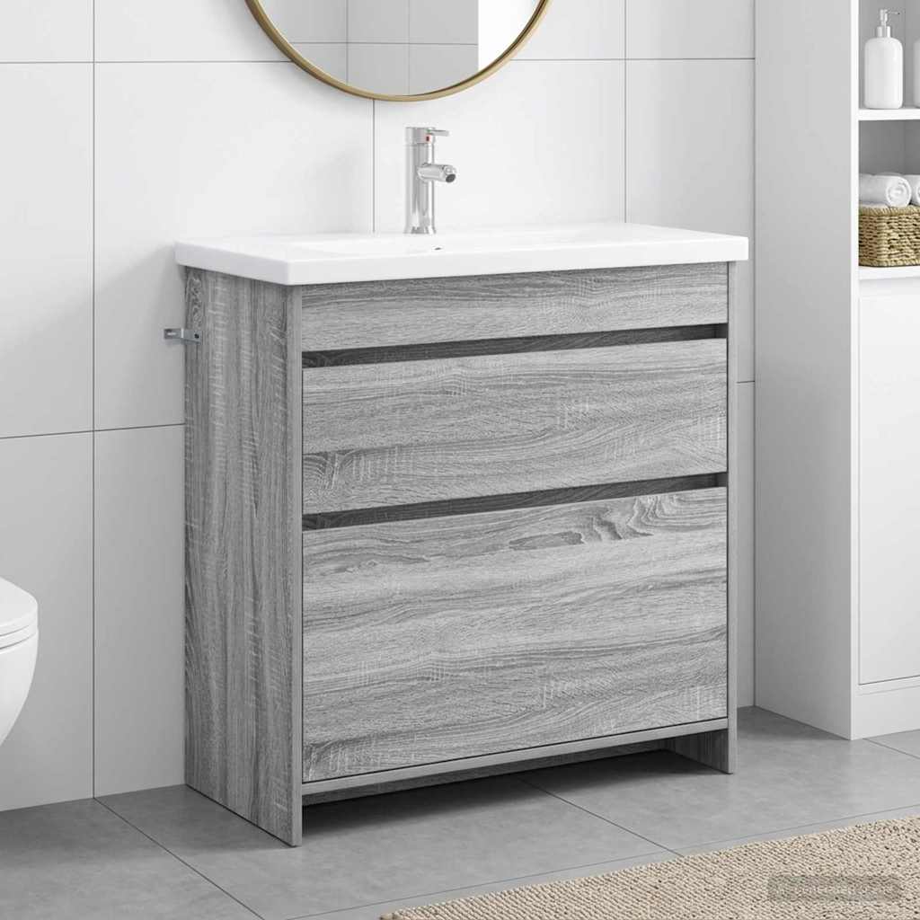 Ensemble de mobilier de salle de bain Sonoma gris