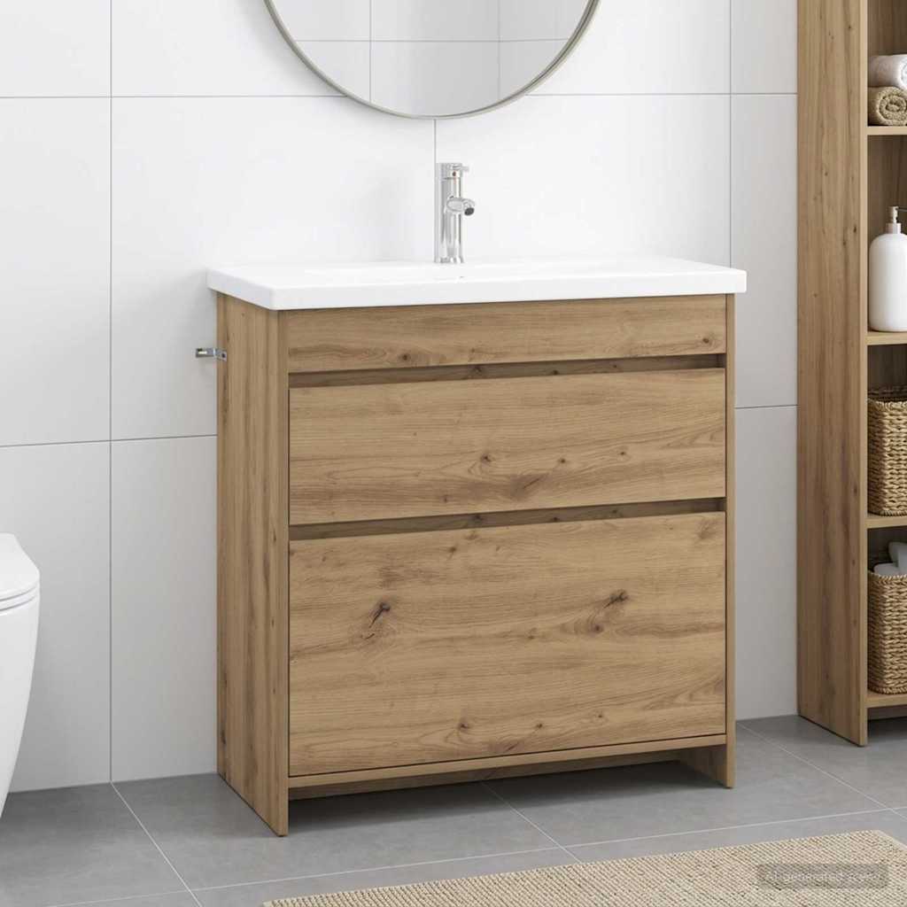 Ensemble de mobilier de salle de bain Chêne artisanal - XIOS