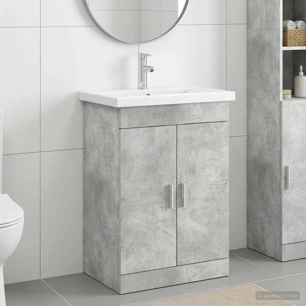 Ensemble de mobilier de salle de bain Gris béton