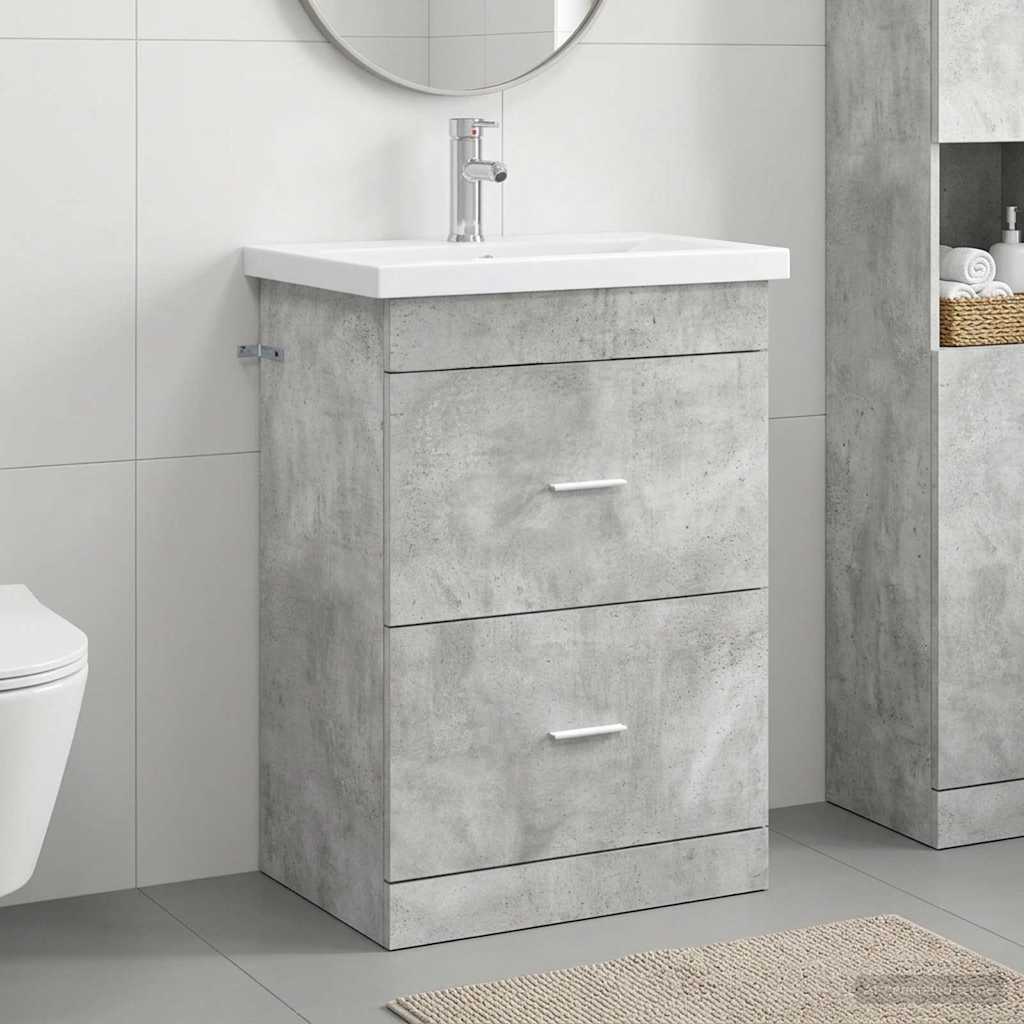 Ensemble de mobilier de salle de bain Gris béton