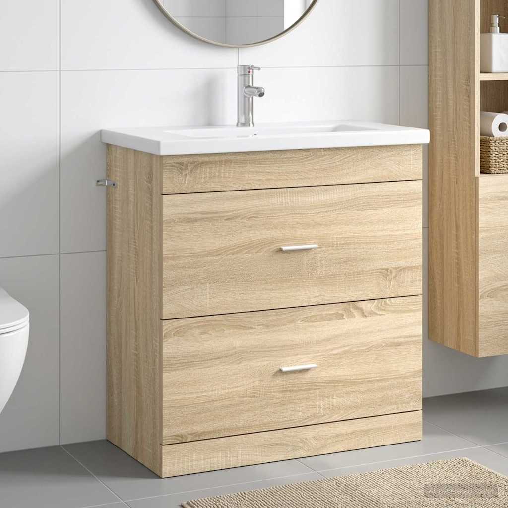 Ensemble de mobilier de salle de bain Chêne Sonoma - XIOS