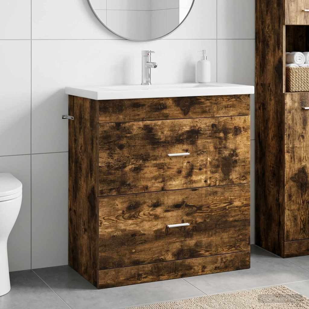 Ensemble de mobilier de salle de bain Chêne fumé