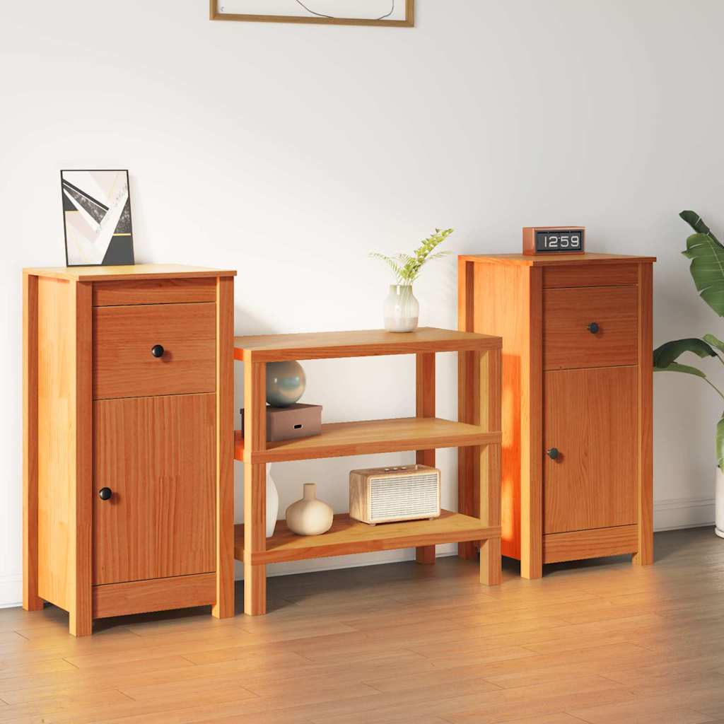 Buffet avec tiroir 2 pcs Brun cire 39 x 34,5 x 80 cm Pin massif - XIOS