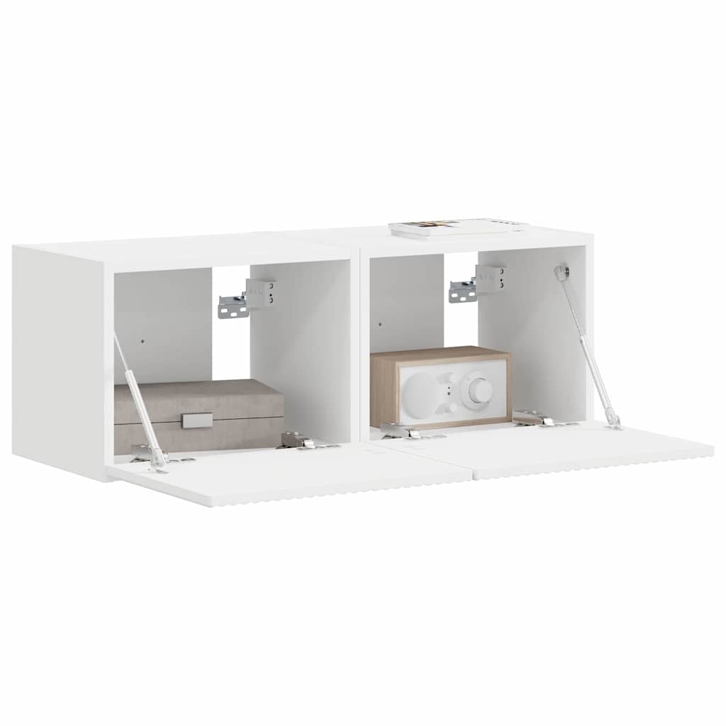 Meuble TV mural 2 pcs Blanc 39 x 31 x 29,5 cm Bois d'ingénierie - XIOS