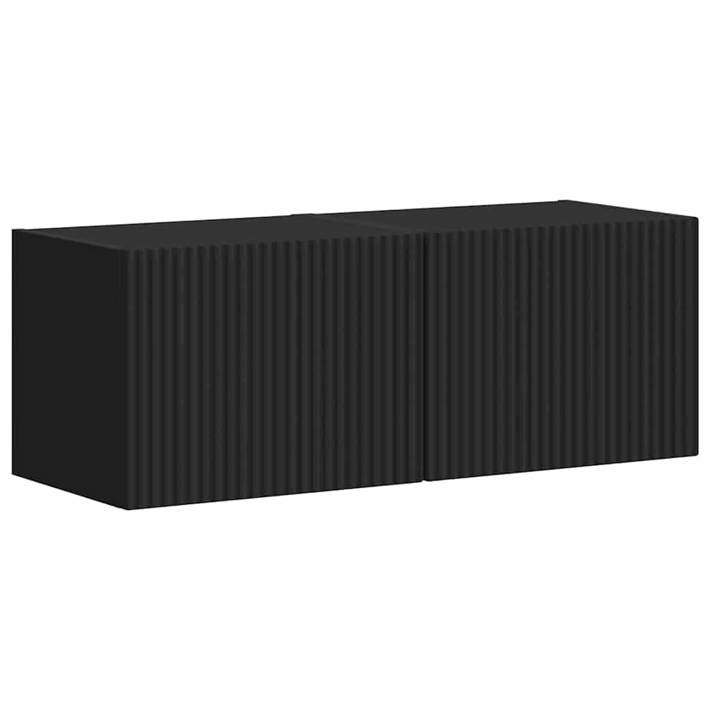 Meuble TV mural 2 pcs Noir 39 x 31 x 29,5 cm Bois d'ingénierie - XIOS