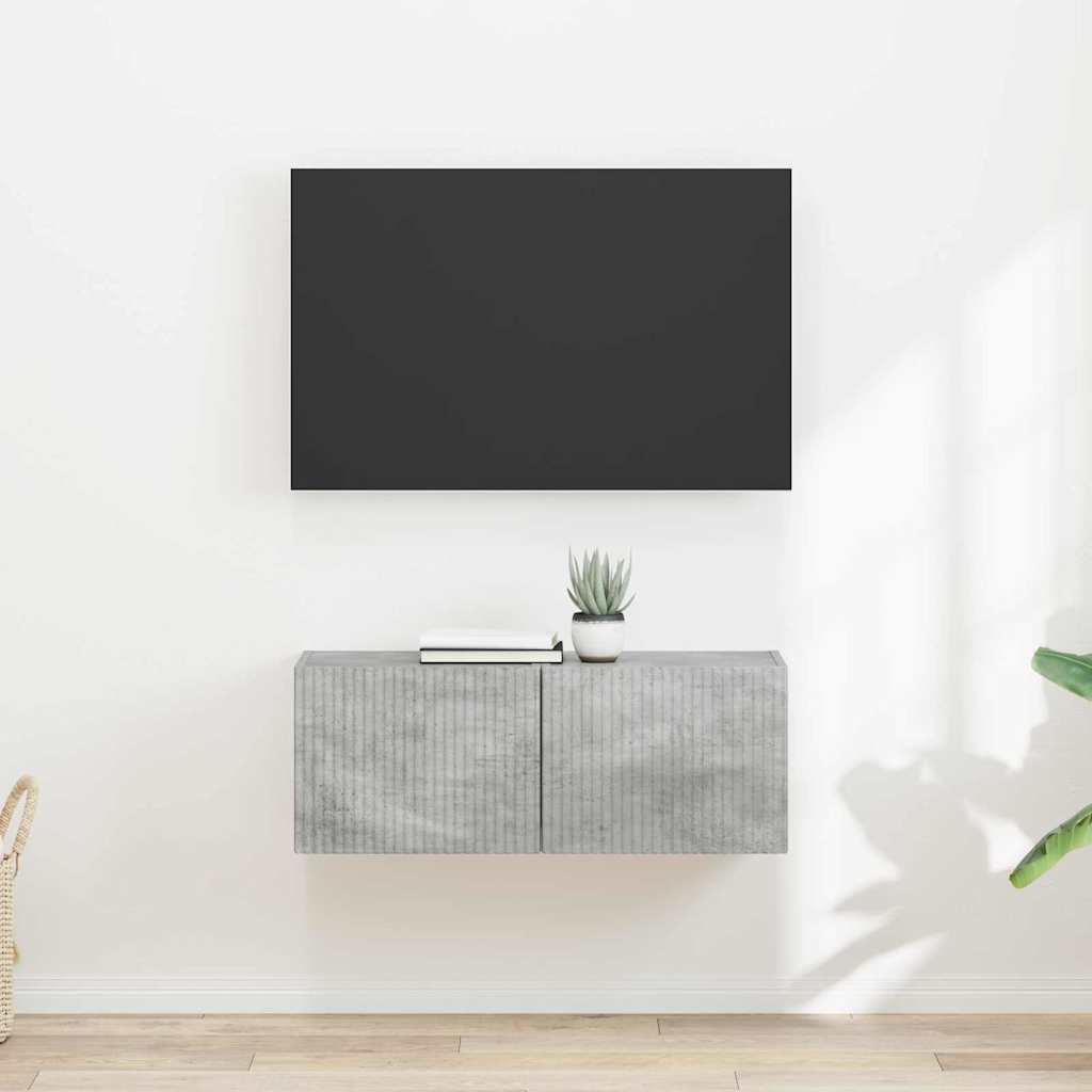 Meuble TV mural 2 pcs Béton 39 x 31 x 29,5 cm Bois d'ingénierie - XIOS
