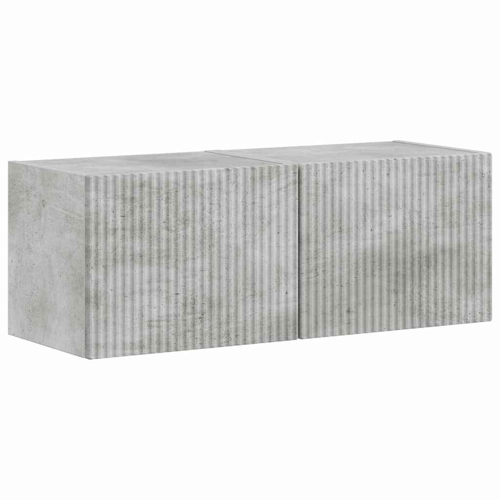 Meuble TV mural 2 pcs Béton 39 x 31 x 29,5 cm Bois d'ingénierie - XIOS