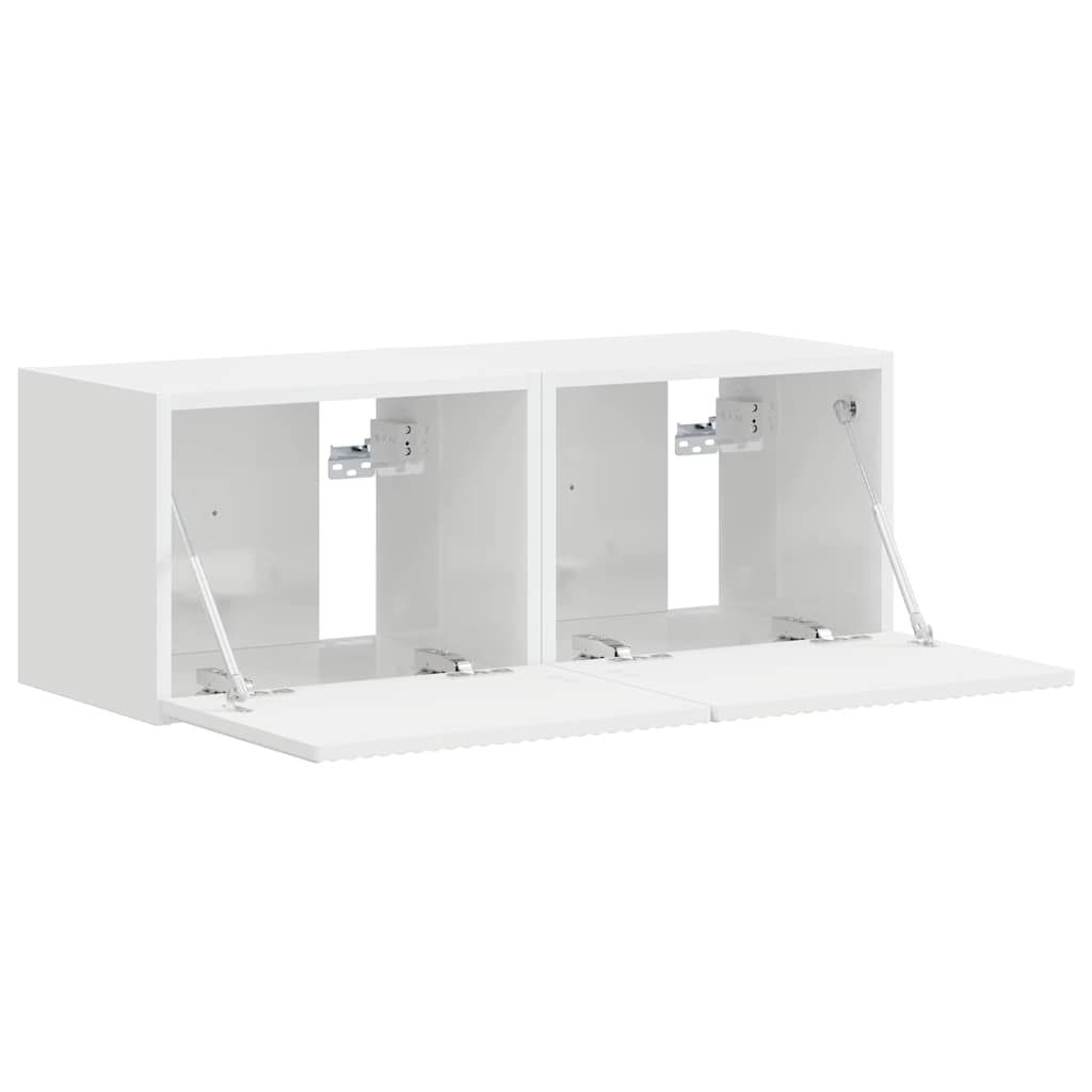 Meuble TV mural 2 pcs Blanc Brillant 39 x 31 x 29,5 cm - XIOS