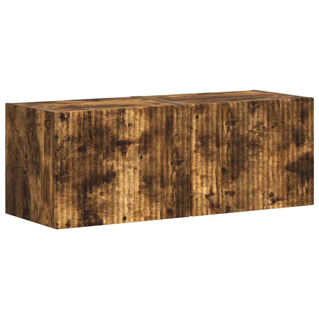 Meuble TV mural 2 pcs Chêne fumé 39 x 31 x 29,5 cm - XIOS