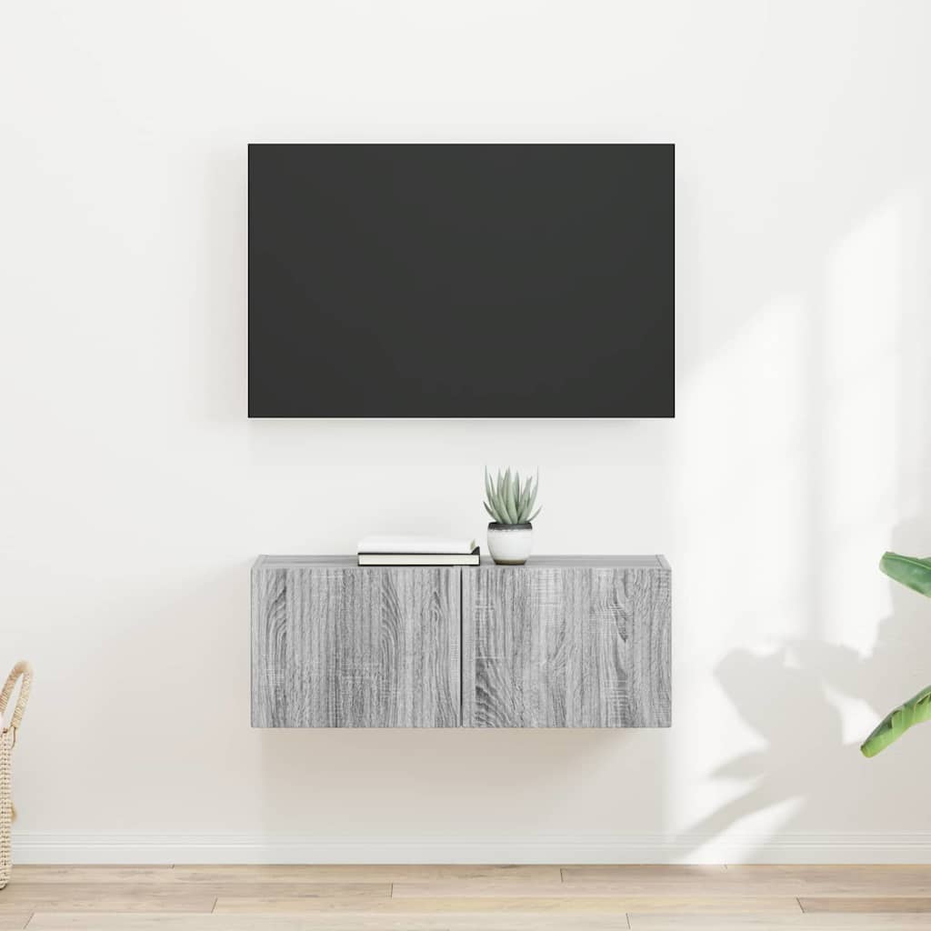 Meuble TV mural 2 pcs Gris Sonoma 39 x 31 x 29,5 cm - XIOS