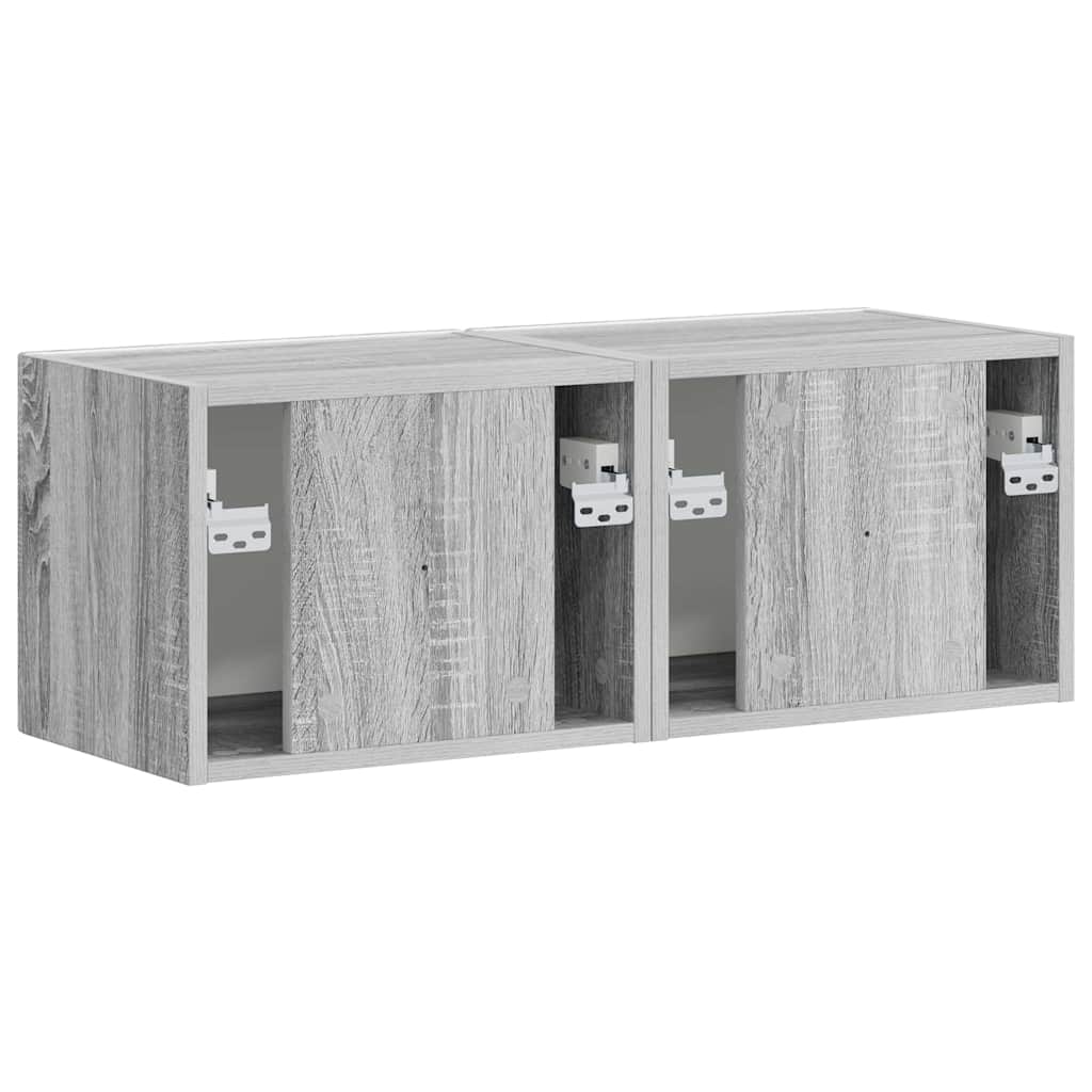 Meuble TV mural 2 pcs Gris Sonoma 39 x 31 x 29,5 cm - XIOS