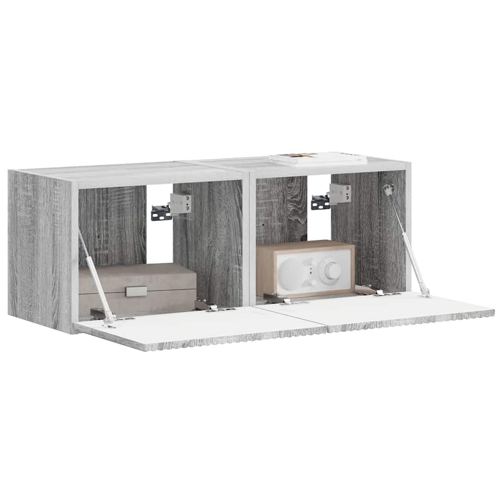 Meuble TV mural 2 pcs Gris Sonoma 39 x 31 x 29,5 cm - XIOS