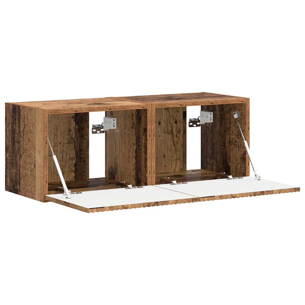 Meuble TV mural 2 pcs Bois Ancien 39 x 31 x 29,5 cm - XIOS