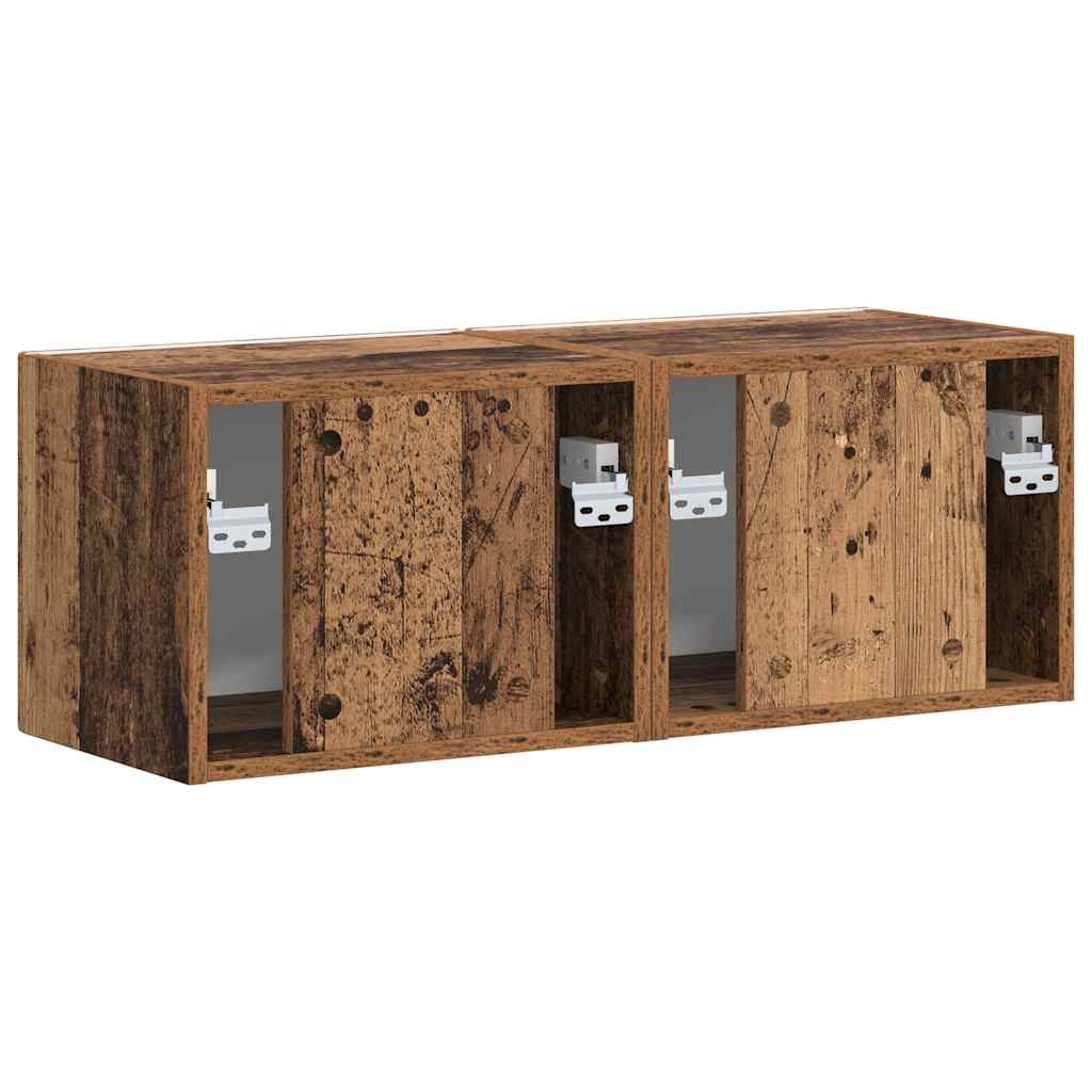 Meuble TV mural 2 pcs Bois Ancien 39 x 31 x 29,5 cm - XIOS