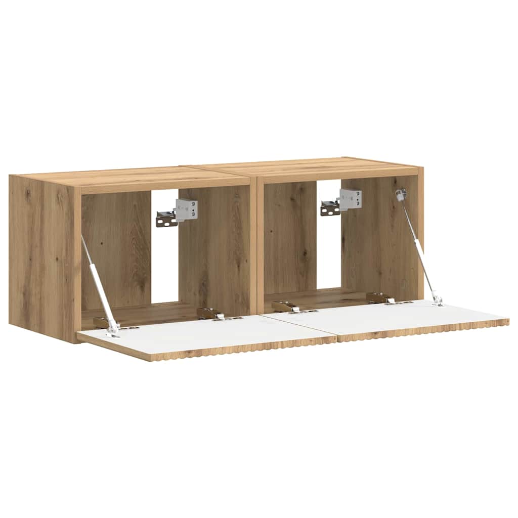 Meuble TV mural 2 pcs Chêne artisan 39 x 31 x 29,5 cm - XIOS