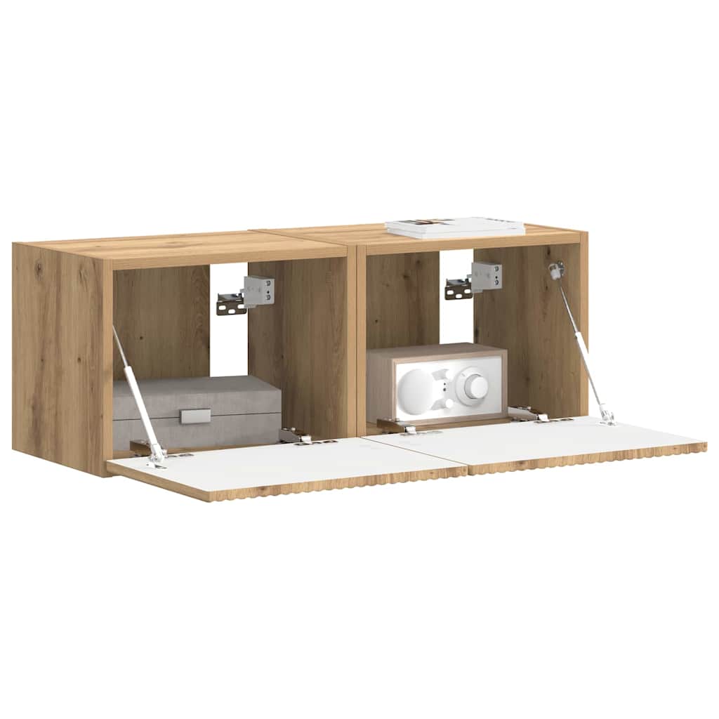 Meuble TV mural 2 pcs Chêne artisan 39 x 31 x 29,5 cm - XIOS