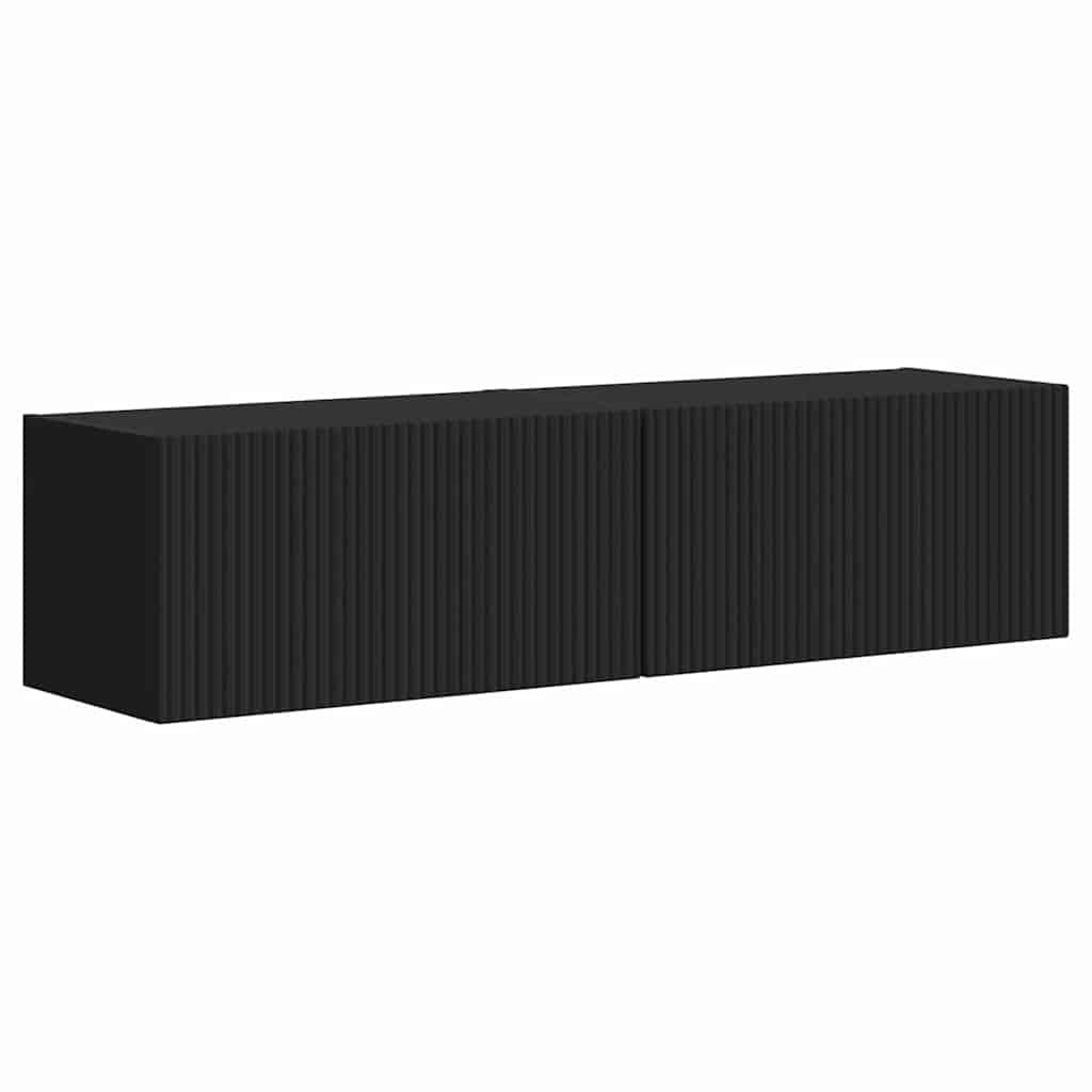 Meuble TV mural 2 pcs Noir 60 x 31 x 29,5 cm Bois d'ingénierie - XIOS