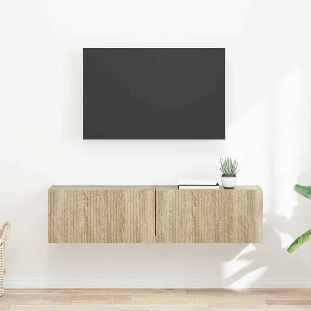 Meuble TV mural Montage mural 2 pcs Sonoma 60 x 31 x 29,5 cm - XIOS