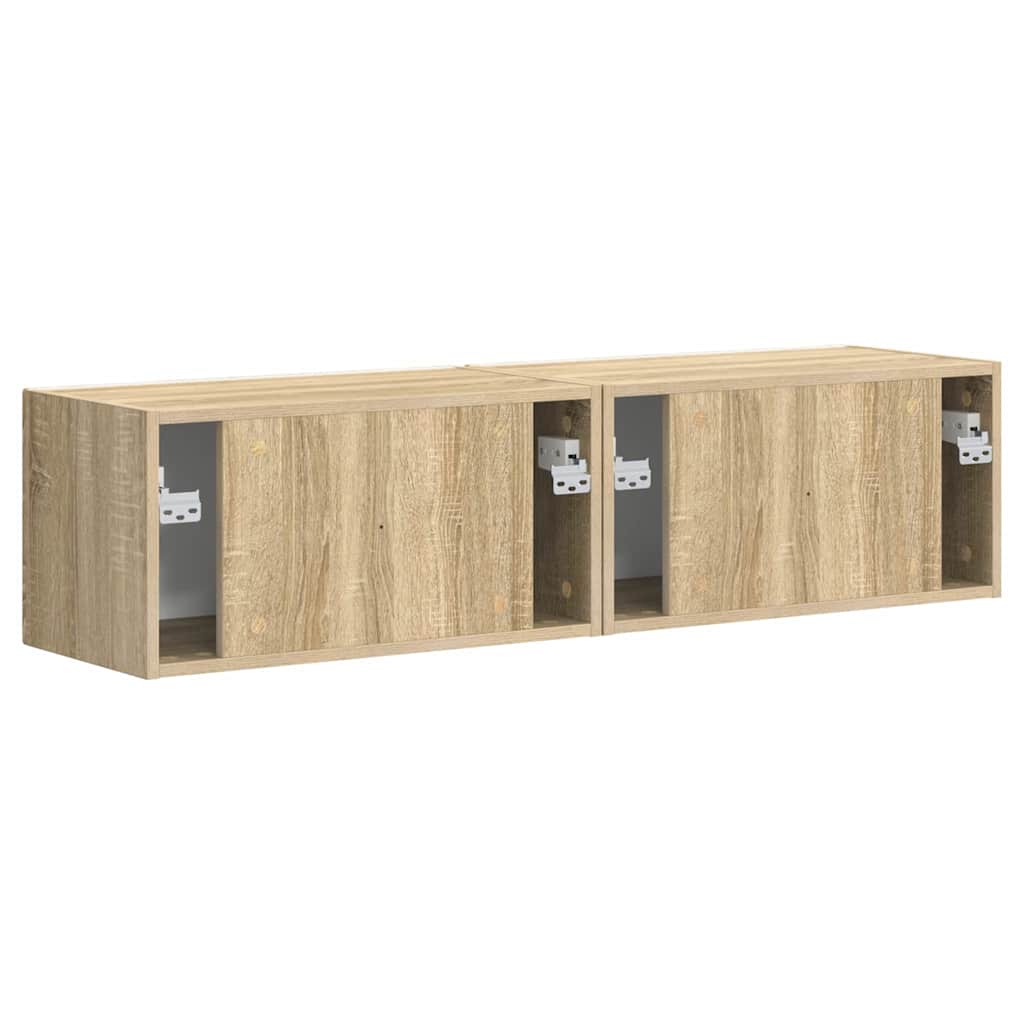 Meuble TV mural Montage mural 2 pcs Sonoma 60 x 31 x 29,5 cm - XIOS