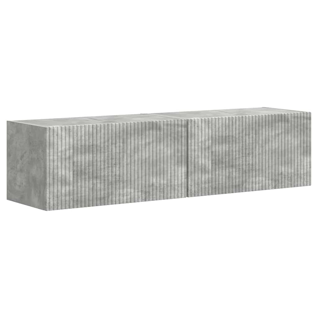 Meuble TV mural 2 pcs Béton 60 x 31 x 29,5 cm Bois d'ingénierie - XIOS