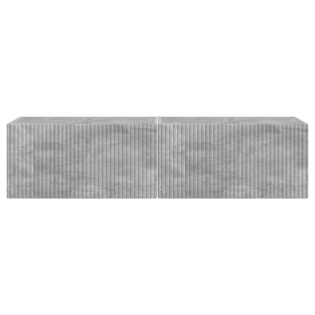 Meuble TV mural 2 pcs Béton 60 x 31 x 29,5 cm Bois d'ingénierie - XIOS