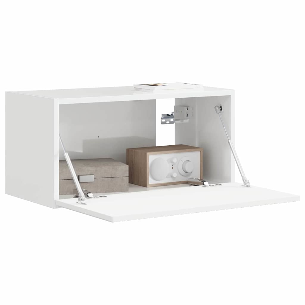 Meuble TV mural Montage mural Blanc Brillant 60 x 31 x 29,5 cm - XIOS